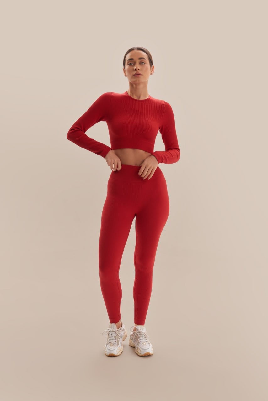 Ribbed Set - Apple Red